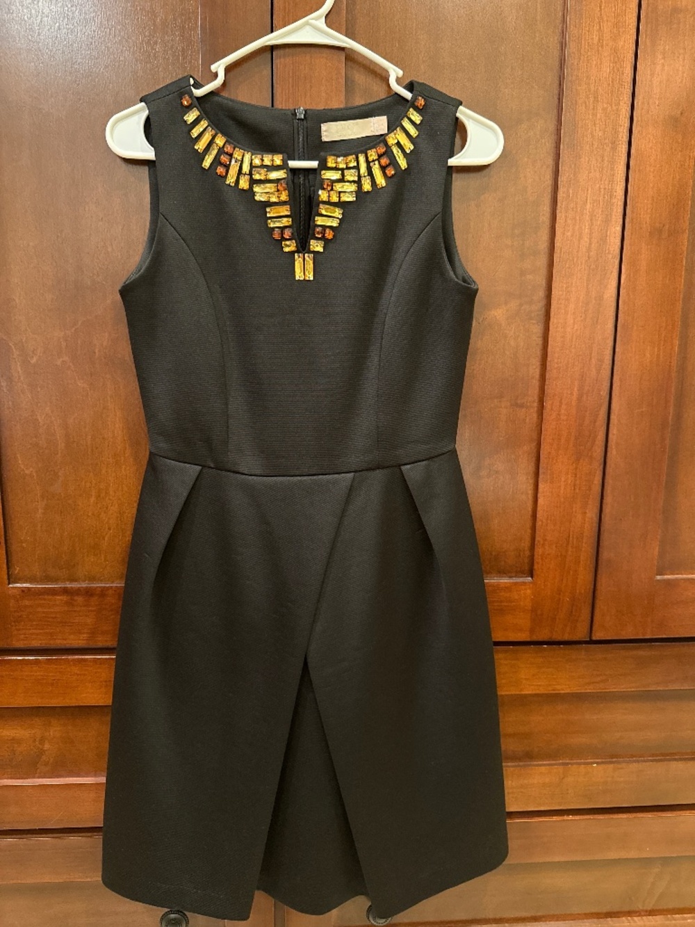 Unbranded Black Jeweled Neckline Fit & Flare Cocktail Dress UK 8 / US 4